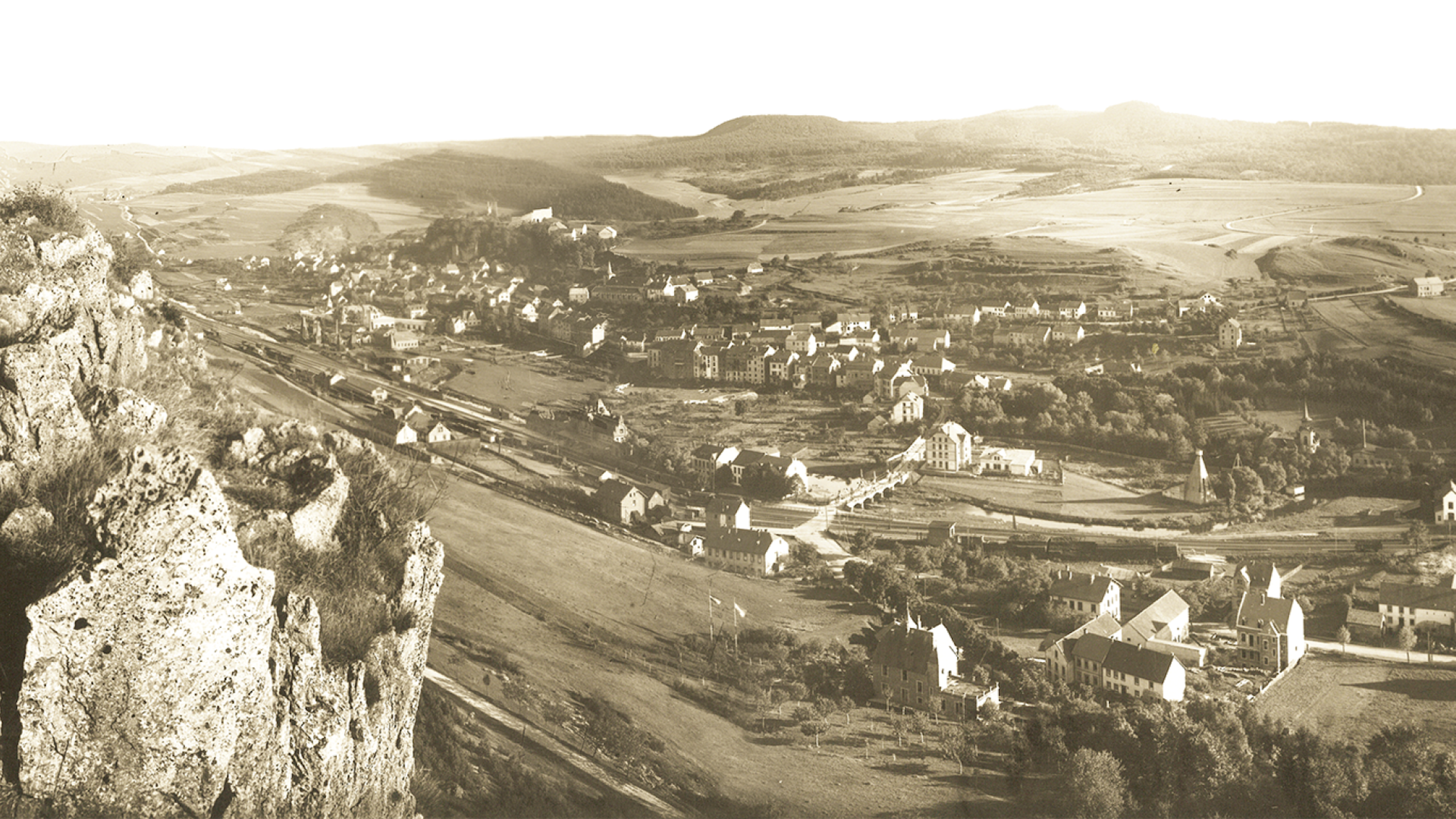 Eine historische Aufnahmen, die Gerolstein um 1900 zeigt