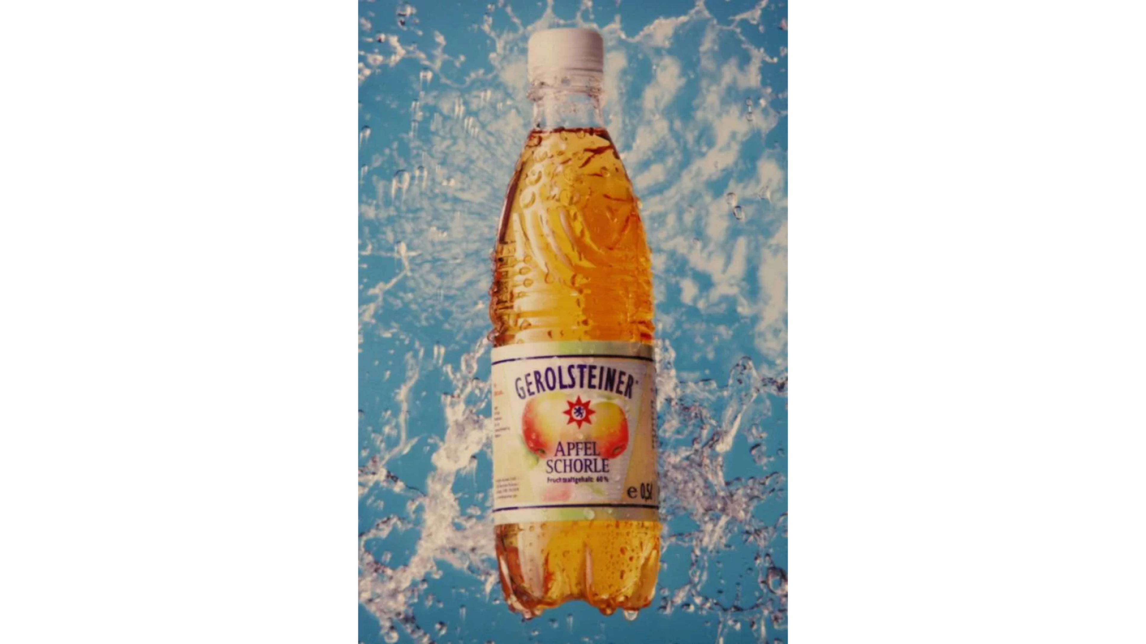 Eine Anzeige der Gerolsteiner Apfelschorle um 2001