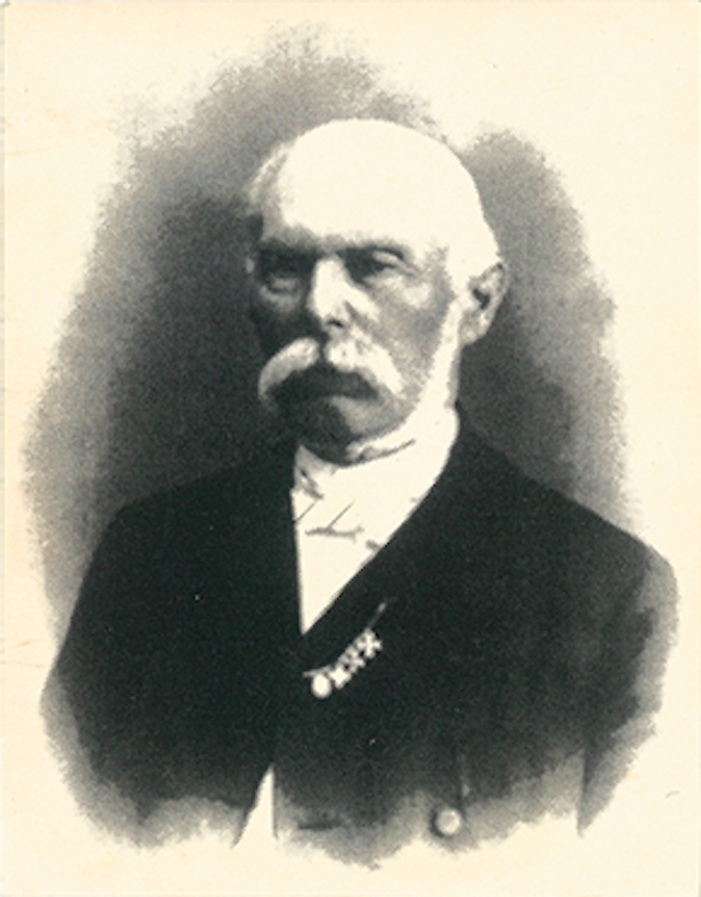 Ein schwarz-weißes Portrait von Wilhelm Castendyck um 1888