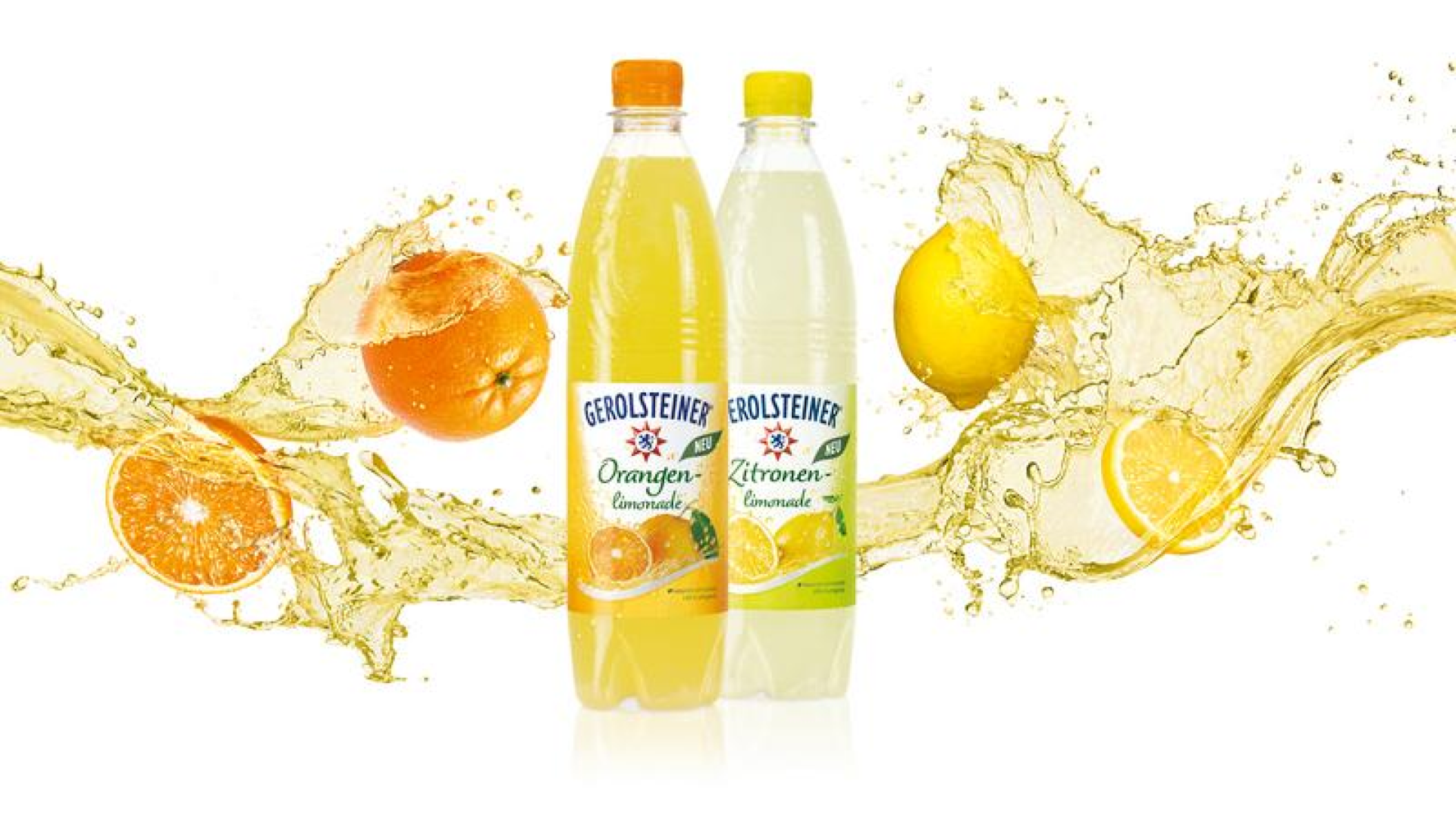 Die Anzeige zu den Gerolsteiner Limonaden Orange und Zitrone um 2012